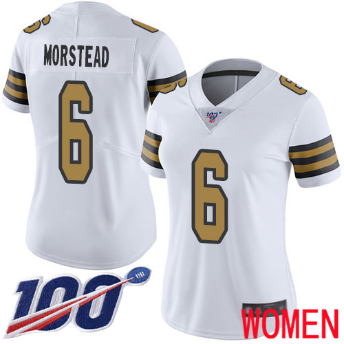 New Orleans Saints Limited White Women Thomas Morstead Jersey NFL Football 6 100th Season Rush Vapor Untouchable Jersey